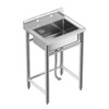 Stainless Steel Utility Sink,Commercial Kitchen Sink,Free Standing Single Bowl,Designed for Restaurant,Workshop and Laundry - 2 of 4
