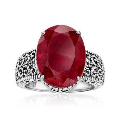 Ross-Simons 13.00 Carat Ruby Ring in Sterling Silver