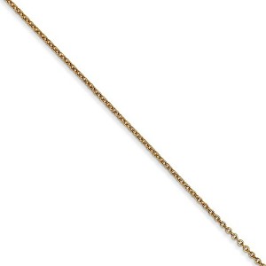 Black Bow Jewelry 0.9mm 14k Yellow Gold Classic Cable Chain Necklace - 1 of 4