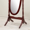 ALEXOUN 59.25 inches Wooden Floor Free Standing Mirror,Traditional Style Oval Dressing Cheval Mirror for Living Room Bedroom Cloakroom - 4 of 4