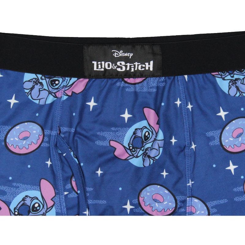 Disney Mens' Lilo and Stitch Donuts Tag-Free Boxers Underwear Boxer Briefs Blue, 3 of 4