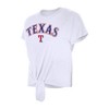 MLB Texas Rangers Women's White Front Knot T-Shirt - 3 of 4