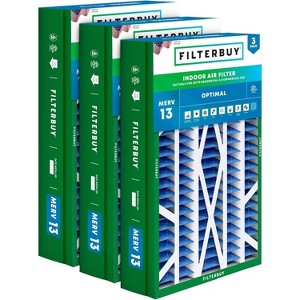 Filterbuy 14.5x27x5 Air Filter (3-Pack), Pleated MERV 13 Health Defense HVAC AC Furnace Filters for Trane, American Standard, Honeywell, & Accumul - 1 of 4