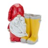 Gnome Rainboot Planters – Set of 2, 7.25"H Indoor/Outdoor Resin Garden Decor by Melrose - 3 of 3