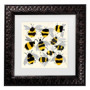 Trademark Fine Art - Jenny Frean Inky Bees Matted Framed Art - 1 of 4
