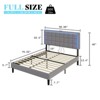 AMERLIFE Button Tufted Platform Bed Frame with LED Lights and Charging Station - 2 of 3