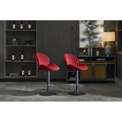Red two-piece bar stool, adjustable bar stool
