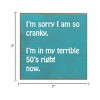 Slickblue Funny 50s Cranky Quote Wood Sign – Rustic Wall Decor 7x7 Shelf or Hanging Art, 10 Color Options - 3 of 3