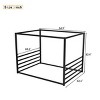 1Pc Floor Bed Frame, Black Metal Low Profile House-Style Design with Guardrails, Mosquito Net Ready - Baofuwish - 4 of 4