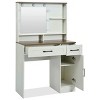 Resenkos Farmhouse Makeup Vanity Desk with Mirror and Lights, 3 Lighting Modes, Vanity Set with Stool White - 4 of 4