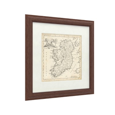 Trademark Fine Art -T. Jeffreys 'Map Of Ireland' Matted Framed Art