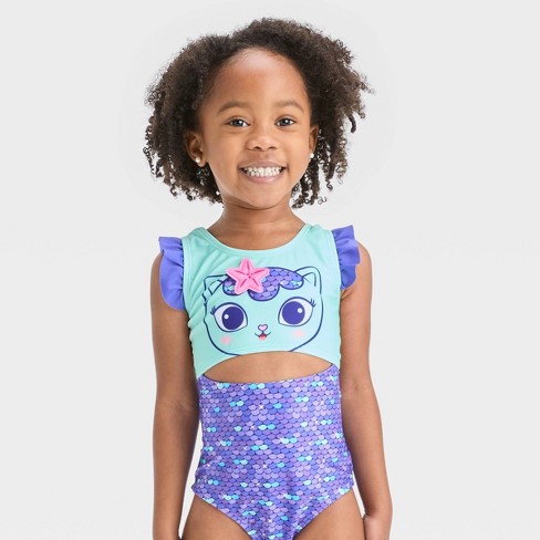 Toddler Girls' Gabby's Dollhouse One Piece Swimsuit - Purple : Target