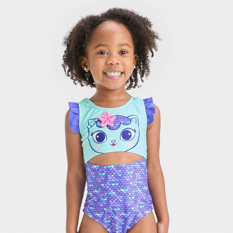 Toddler Girls' Gabby's Dollhouse One Piece Swimsuit - Purple, 1 of 4