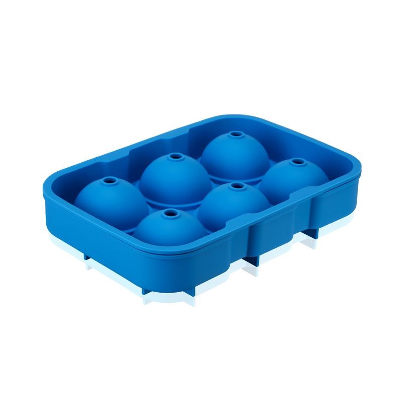True Sphere Ice Tray, Dishwasher-Safe Silicone Ice Mold, Makes 6 Ice Spheres, Blue, 5 of 8