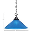 Toltec Lighting Any 1 - Light Pendant in  Matte Black with 16" Blue Italian Shade - 2 of 2