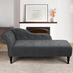 60.6 Inch Upholstered Chaise Lounge with Left Armrest - 1 of 4