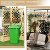 Cedar Privacy Screen with Planter Box - Garden Fence Panel,3 Hinged Freestanding with Drain Holes, Natural Wood Room Divider, Raised Garden Bed Kit - 3 of 4