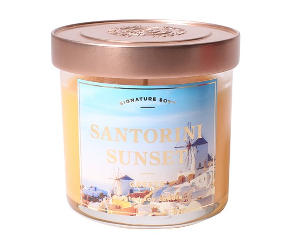 Small Glass Jar Candle Santorini Sunset 4.1oz - Signature Soy