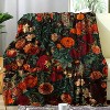 Lomsoe Retro Floral Print Flannel Blanket - All Seasons Soft and Warm Throw Blanket for Napping, Camping, Travel, Office, Home Decor - 2 of 3