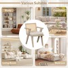 GustoWave Accent Chair Mid-Century Modern Armchair with Rattan Backrest Padded Seat Upholstered Reading Chairs - 4 of 4