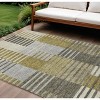 Brown Gold And Taupe Striped Washable Indoor Outdoor Area Rug - 2 of 4