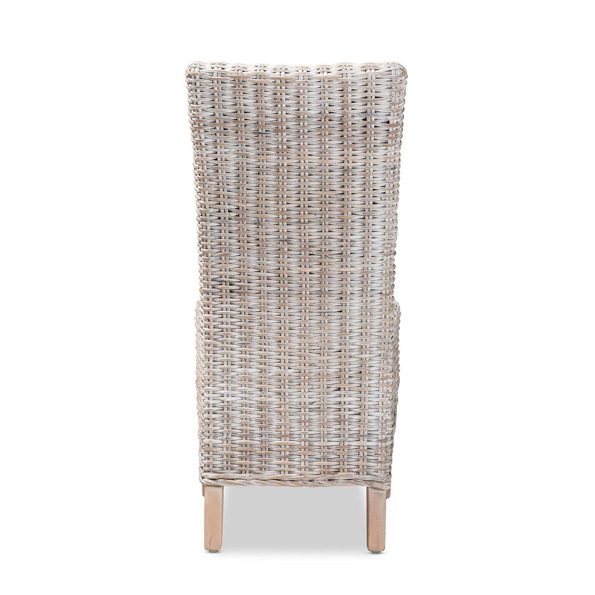 Trianna Rattan and Wood Dining Chair White/Brown - bali & pari: Indonesian Crafted, No Assembly Required - thumbnail 2