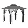 vidaXL Gazebo with Sidewalls Anthracite 118.1"x118.1"x106.3" Steel - 2 of 4