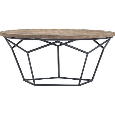 Metal Coffee Table Wood Finch, Round Metal Side Table With Storage