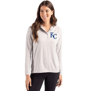 Kansas City Royals Cutter & Buck Coastline Epic Comfort Recycled Womens Hooded Shirt - 1 of 1