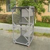 LAOTIES 71" Large Wooden Catio Outdoor Cat Enclosure on Wheels,2 Tier Cat House with Resting Box And Waterproof Roof - 2 of 4