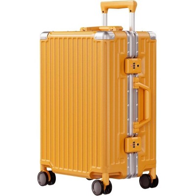 Luupatchy Business Aluminum Frame Zipperless Checked Luggage Hard Shell Suitcase with TSA Lock