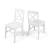 Farmhouse Acacia Wood Armless Dining Chairs Set of 2,Rustic Wooden Kitchen Dining Room Chair,X-Shaped Backrest Living Room Chair-Coolbibila - 2 of 4