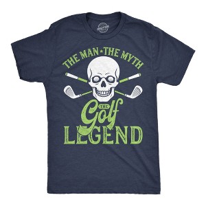 Mens Funny T Shirts The Man The Myth The Golf Legend Sarcastic Graphic Novelty Tee For Men - Crazy Dog Men's T Shirt For Golfers - 1 of 4