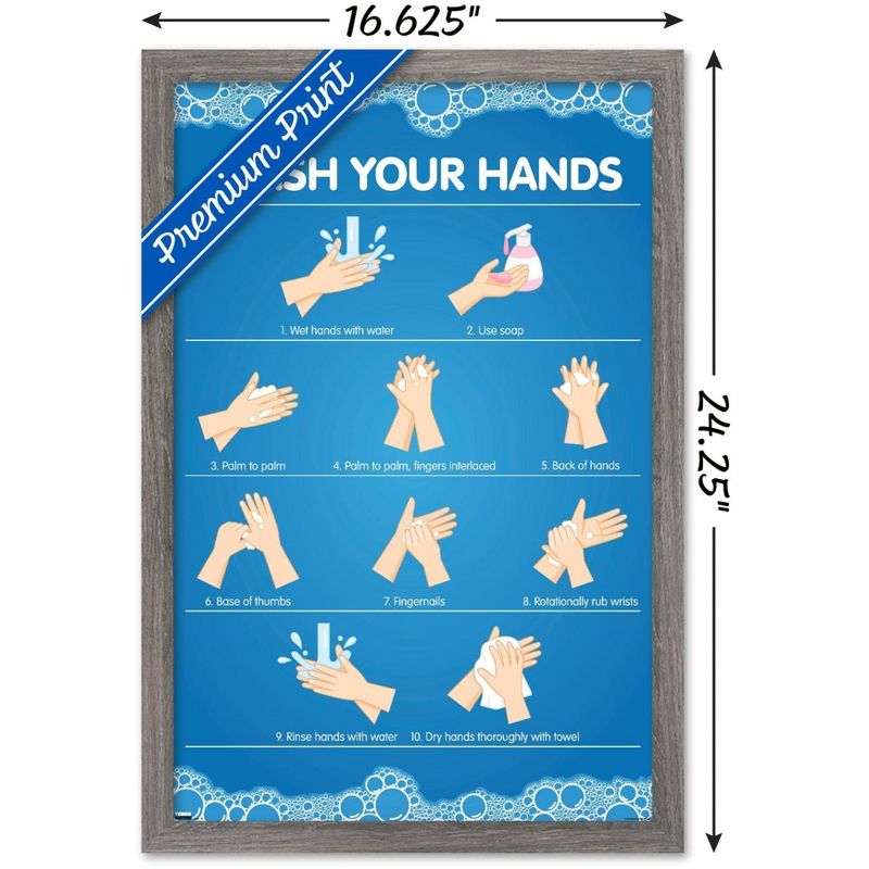 Trends International Wash Your Hands Framed Wall Poster Prints, 3 of 7