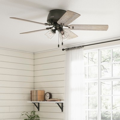 Noble Bronze 52" Low Profile Ceiling Fan with Light Kit