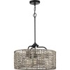 Progress Lighting Lavelle 4-Light Pendant, Matte Black, Natural Rattan Shade - 2 of 2