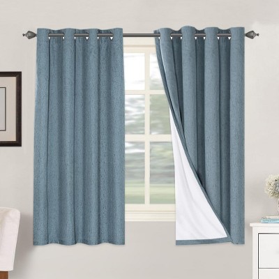 H.Versailtex Linen 100% Blackout Curtains Thermal Insulated Linen Drapes, Grommet White Liner Sold of 2 Panels