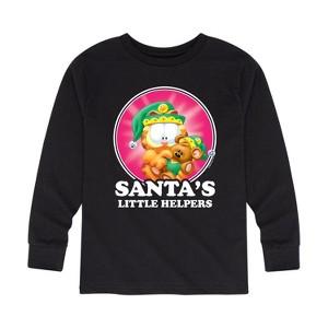 Boys' - Garfield - Santas Little Helpers Long Sleeve Graphic T-Shirt - 1 of 4