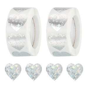Unique Bargains Self-Adhesive Heart Decoration Sticker for Envelope Wedding 1000 Pcs - 1 of 4