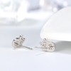 Cat Kitten Earrings for Women Sterling Silver Clear CZ Ginger Lyne Collection - 4 of 4