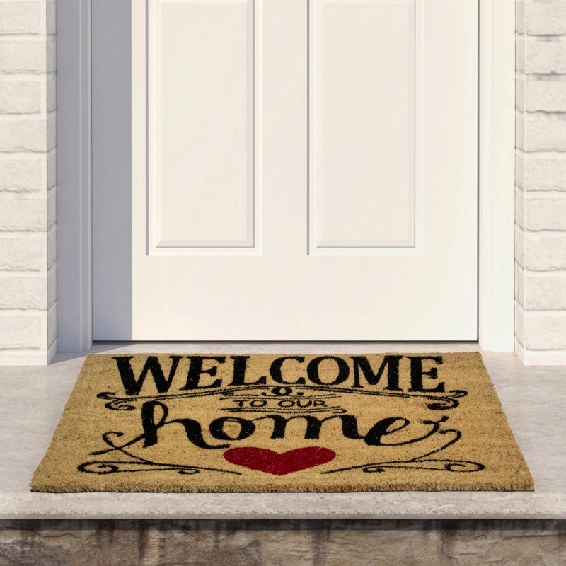 Northlight Natural Coir "Welcome To Our Home" Doormat 18" x 30", 2 of 6
