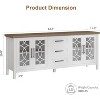 Farmhouse TV Stand for 70", Entertainment Center with Glass Door, Mid Century Modern TV Stands, Console Table with Shelves for Bedroom Living Room - 2 of 4