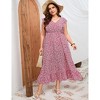 Womens Plus Size Casual Sleeveless Maxi Dress Ruffle Sleeve A Line Swing Summer Maxi Dress with Pockets - 4 of 4