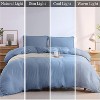 Duvet Cover Queen Size, Soft Washed Microfiber Duvet Cover Set, 3 Pieces Boho Duvet Cover Set with Zipper Closure, Dusty Blue, 90x90 inches - 2 of 4