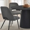 5-Piece Dining Table Set for 4, 46" Modern Round Manufactured Grain Dining Table with 4 Upholstered Fabric Dining Chairs for Dining Room-Maison Boucle - 3 of 4