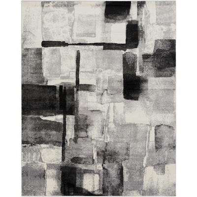 Hauteloom Porterville Abstract Black&White Area Rug