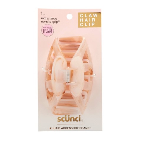 Scünci No-slip Grip Recycled Extra Large Claw Clip - Pink - Extra Thick Hair  : Target