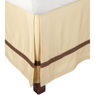 300TC Cotton Split Corners Soft Solid Pleated Tailored with 15" Drop Bed Skirt 