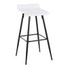 30" Contemporary Bar Stool with Faux Leather Upholstered Seat and Metal Base for Kitchen, Dining, and Home Bar, Set of 2 - 2 of 4