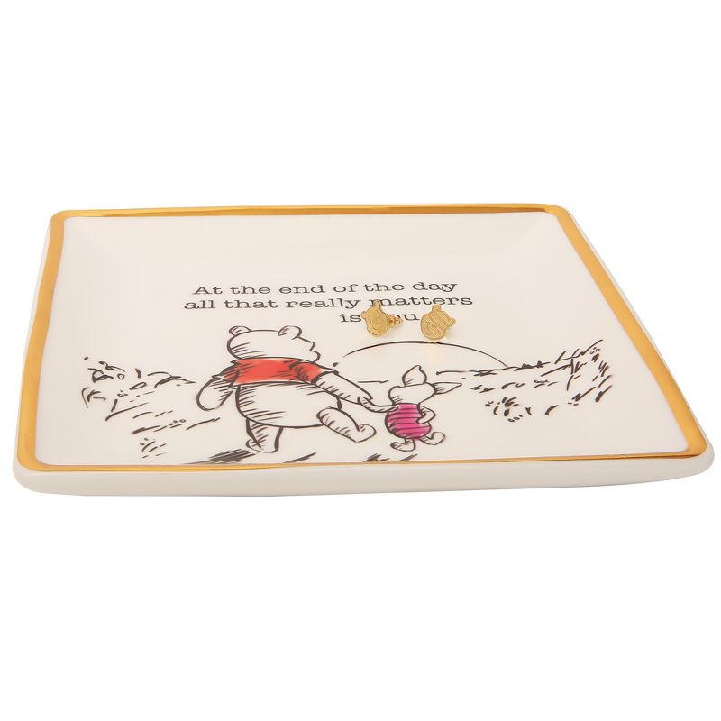 Disney Winnie the Pooh and Piglet Ceramic Trinket Tray Jewelry Plate Ring Holder Dish, 2 of 4